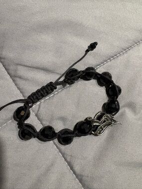 Black dragon shamballa style bracelet